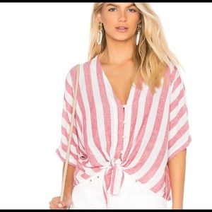 Rails Thea Tie Front Button Up in Seville Stripe